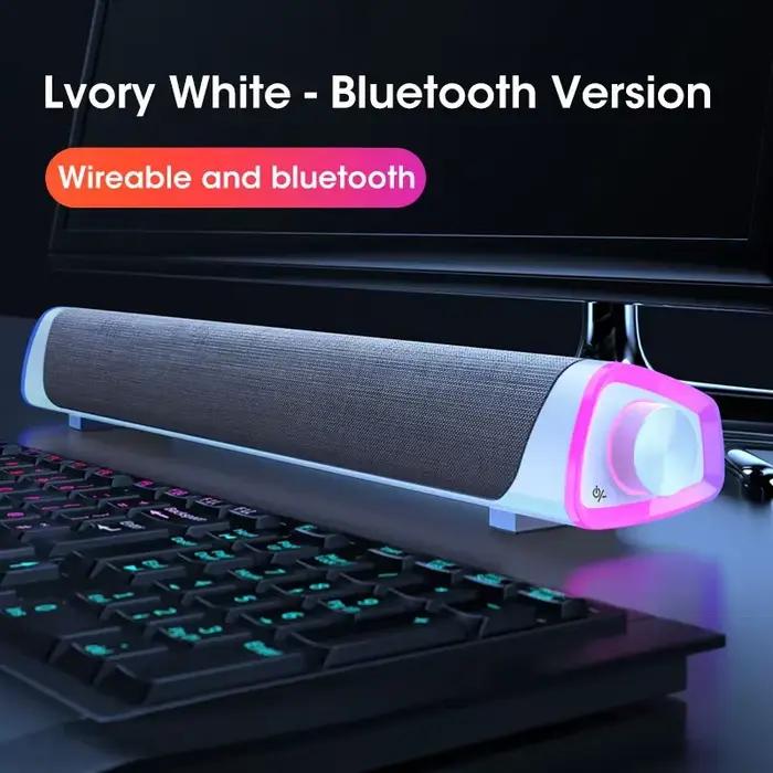 Barre de haut-parleurs pour ordinateur, Bluetooth, son stéréo filaire, caisson de basses, pour Macbo