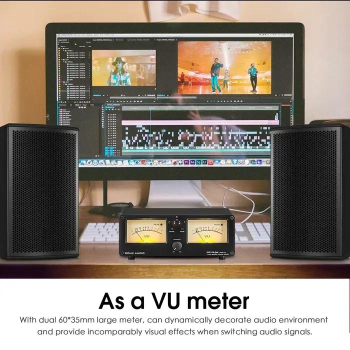 Nobsound double analogique VU mètre DB panneau d'affichage amplificateur/haut-parleur Audio commutat