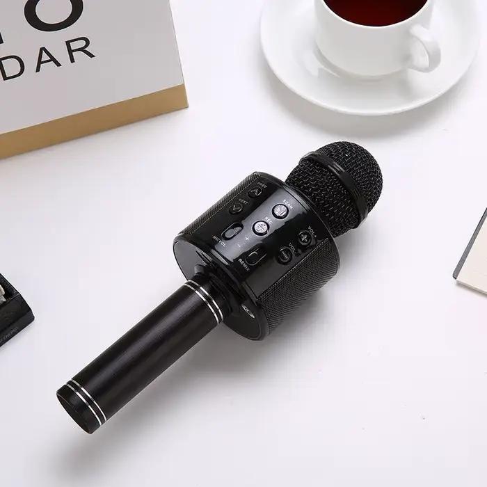 Microphone karaoké sans fil, haut-parleur Bluetooth, commandes multifonctions, micro portable 5 en 1