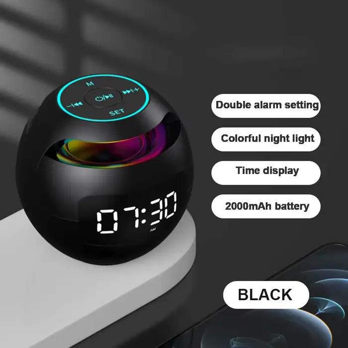 Nouveau Mini haut-parleur Bluetooth sans fil, boîte de son avec affichage LED, réveil, carte Hifi TF