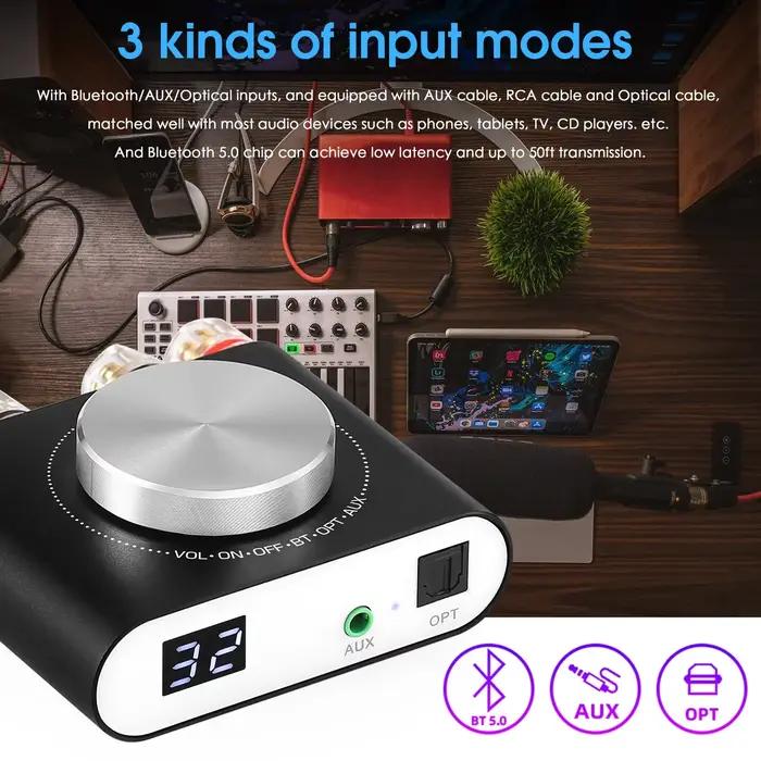 Nobsound Q10 Mini amplificateur numérique AUX/optique Bluetooth 5.0 récepteur HiFi classe D amplific