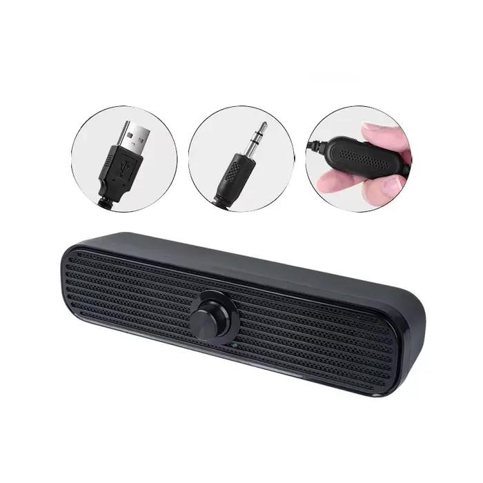 Barre de son portable USB filaire pour ordinateur, TV, PC, ordinateur portable, ordinateur de bureau