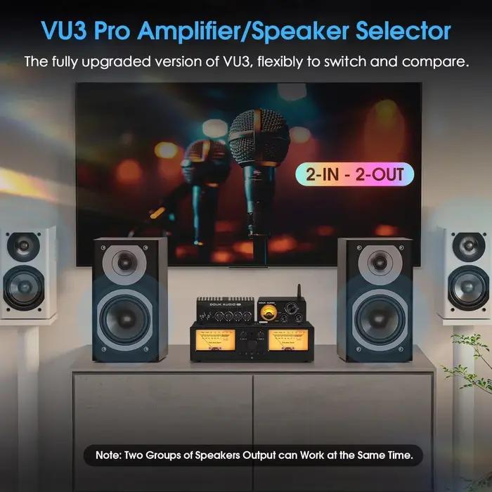 Sélecteur d'amplificateur/haut-parleur Nobsound VU3PRO avec boîtier de commutation 2 en 2 sorties VU