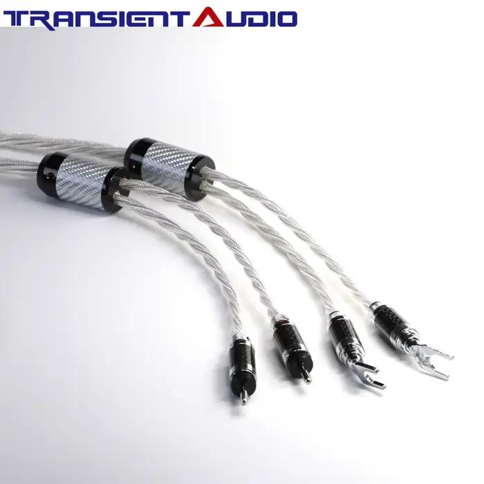 TRANSIENTHI-Fi câble de haut-parleur haut de gamme argent monocristallin haute fidélité pour système