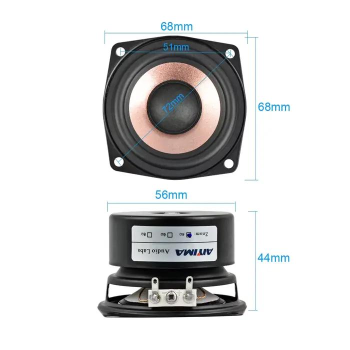 AIYIMA 2 pièces 2.5 pouces Audio gamme complète haut-parleur 4 8 Ohm HIFI Home cinéma 8-15W musique 