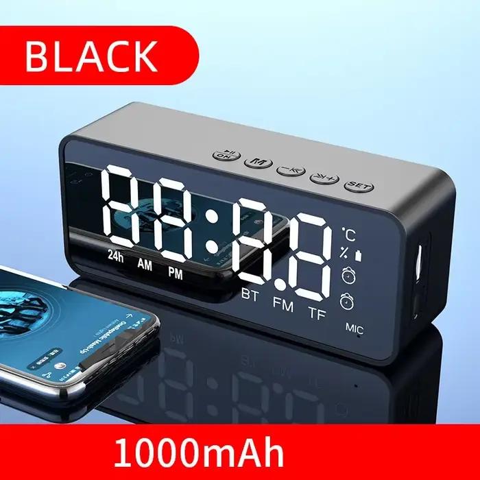 Réveil Portable Bluetooth haut-parleur Radio FM caisson De basses sans fil boîte De son musique Mini