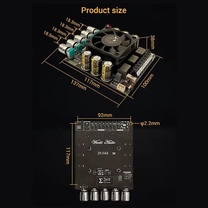 160W + 160W + 220W 2.1 canaux Bluetooth carte amplificateur de son Module amplificateur de basse lou