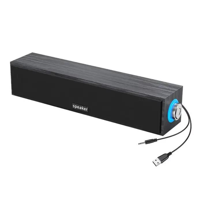 Nouveau Longue bande USB filaire Bluetooth double haut-parleurs en bois petit haut-parleur ordinateu