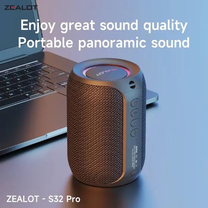 Zealot S32 pro Bluetooth sans fil extérieur Portable caisson de basses haut-parleur étanche IPX6 dou