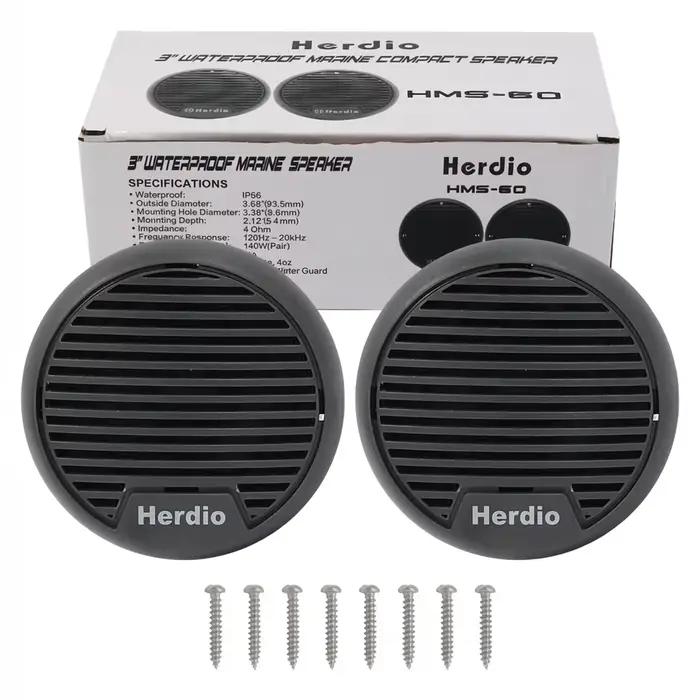 Herdio 3 ''2 pièces haut-parleurs marins étanches gamme complète Audio haut-parleur de moto système 