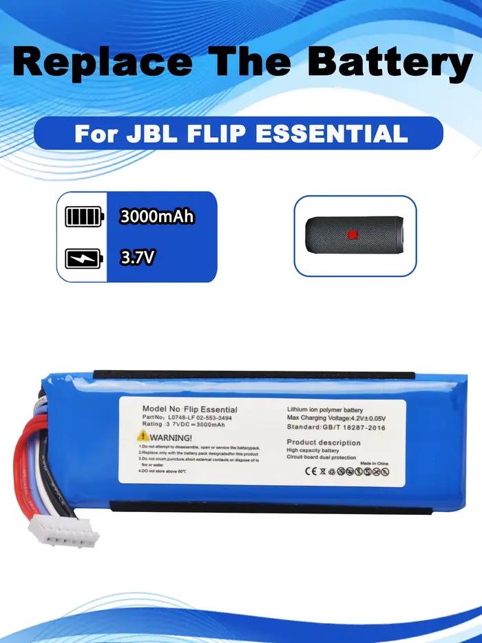 Batterie de haut-parleur 3.7V pour JBL Flip Essential, Flip 3 Stealth Edition, haut-parleur Bluetoot