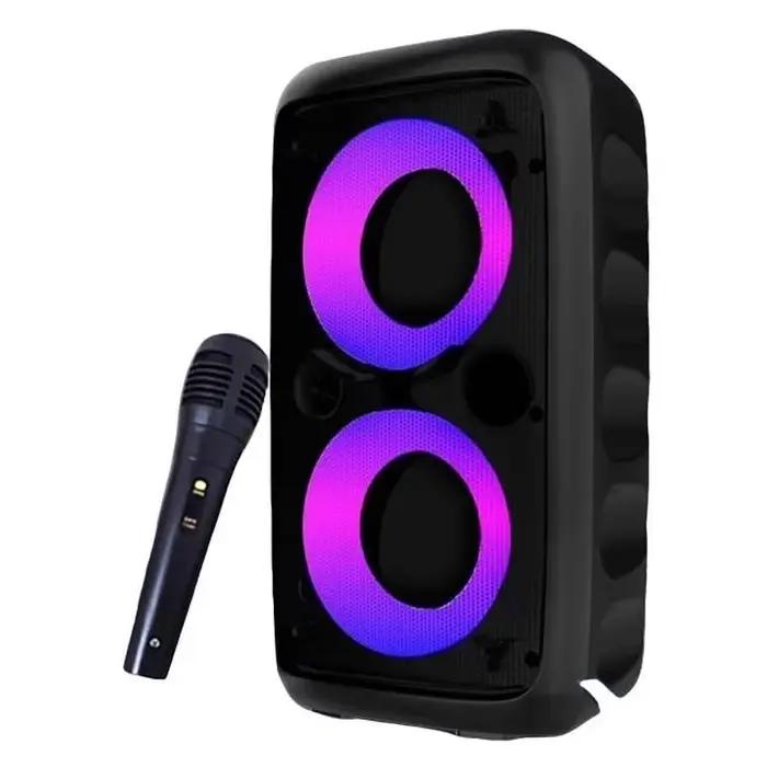Haut-parleur Bluetooth karaoké sans fil, caisson De basses Portable avec Microphone, Radio FM, lampe