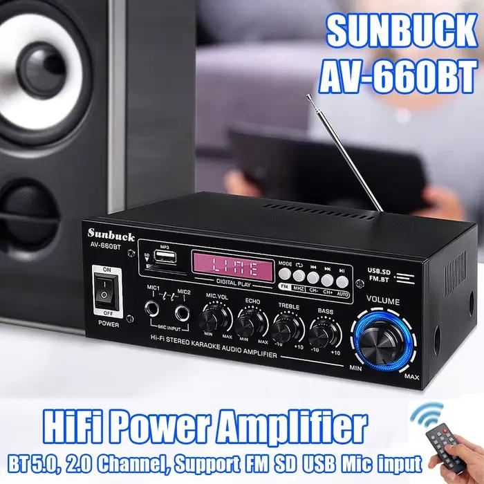 Amplificateurs de puissance audio AK35/AV-660BT 2 canaux HiFi compatible Bluetooth système de son de