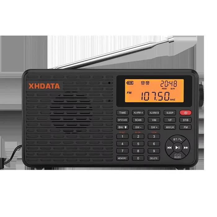 XHDATA D-109 Stéréo Numérique Portable Radio AM SW MW FM Radio Bluetooth Compatible Multifonctionnel