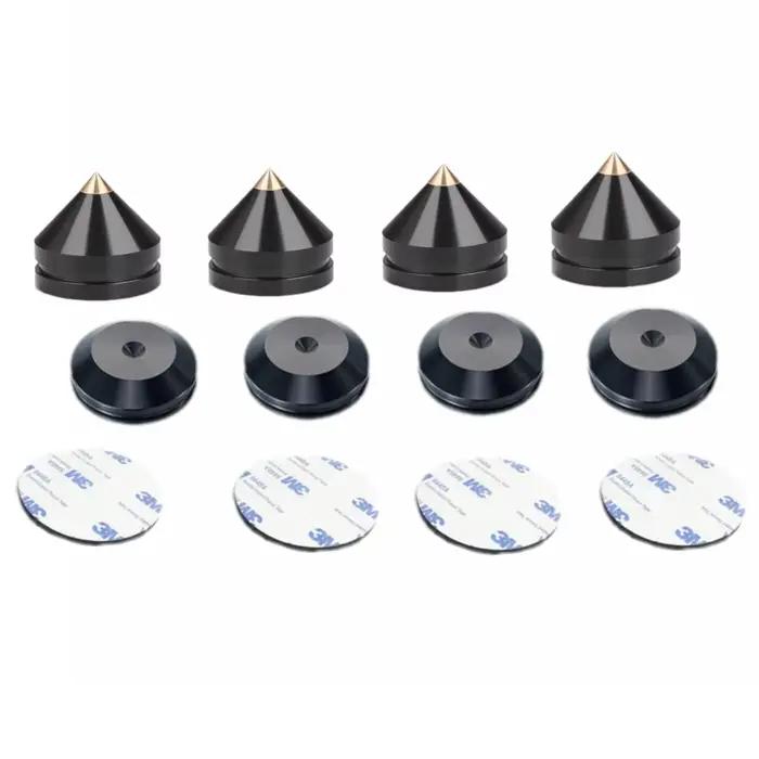 Pieds de support d'enceinte en alliage d'aluminium avec pointes coniques, pieds de sol anti-choc pou