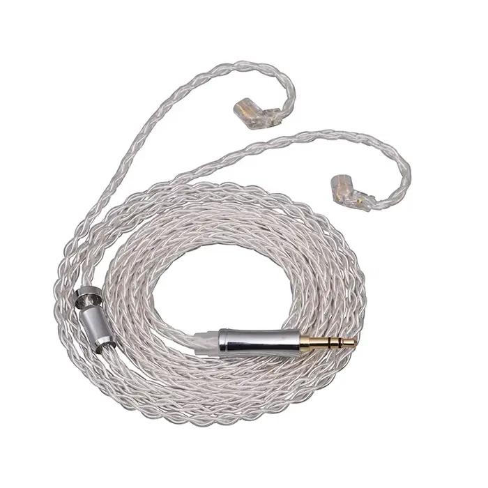 XINHS – câble de mise à niveau pour écouteurs plaqué argent, 8 cœurs, MMCX, 0.78mm, 2 broches, QDC T