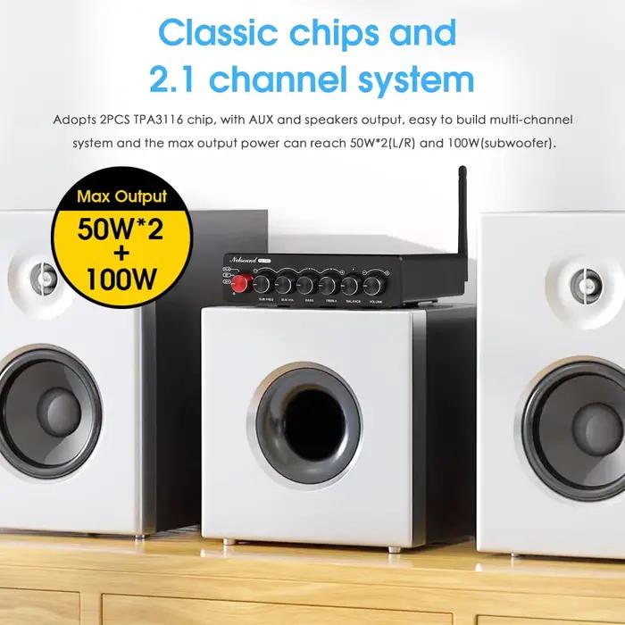 Douk Audio NS-14G HiFi 2.1 Canal Bluetooth TPA3116 Amplificateur Numérique Récepteur Stéréo Audio De