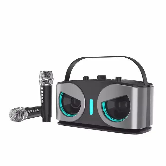Enceinte Bluetooth portable sans fil pour karaoké avec microphone, caisson de basses, son puissant, 
