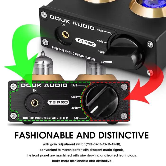 Douk Audio-Préamplificateur de bureau, T3 PRO Mini MM RIAA Phono Colorable, Amplificateur de niveau 