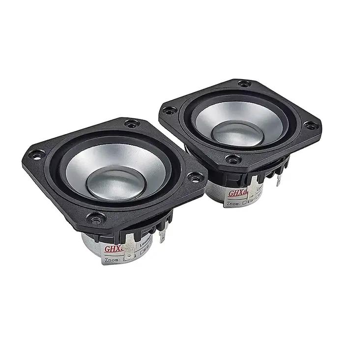 Haut-parleur carré en néodyme de 2.5 pouces, gamme complète, cône en aluminium anodisé, bobine vocal