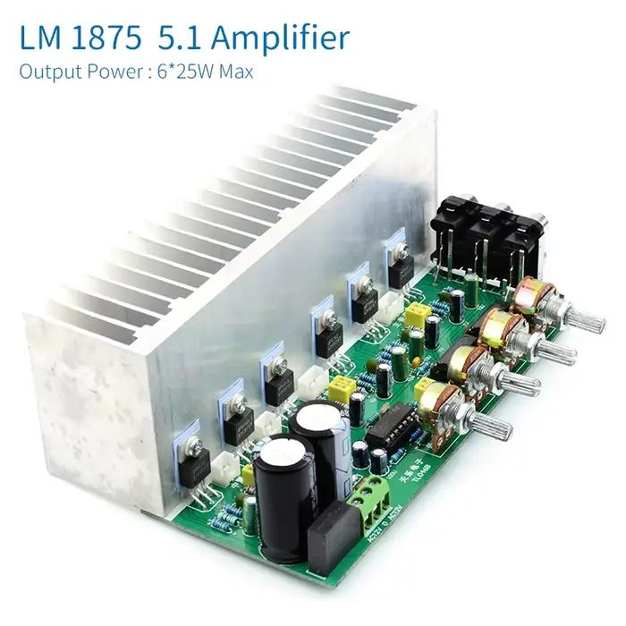 Carte amplificateur Audio UNISIAN LM1875 5.1 canaux 6*25W 6 canaux Surround Center caisson de basses