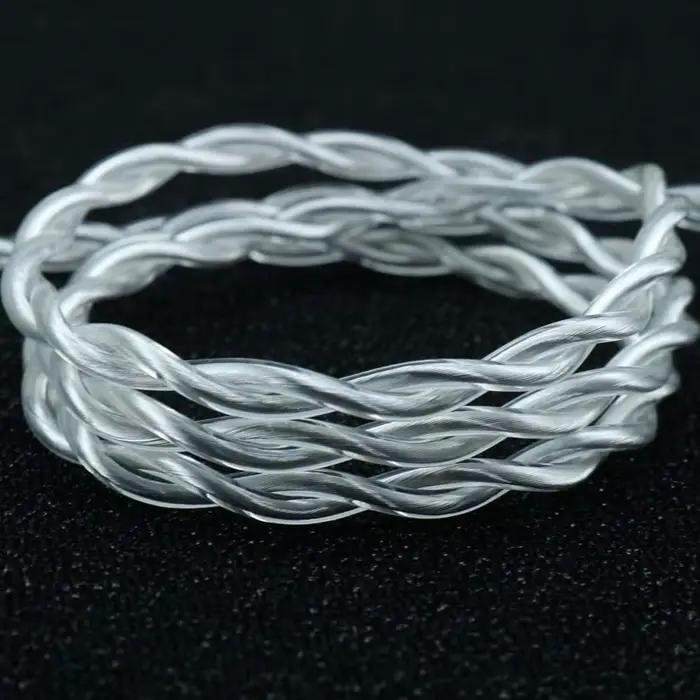 XINHS-Câble de mise à niveau pour écouteurs plaqué argent, 0.78mm, 2 broches encastrées, monocristal