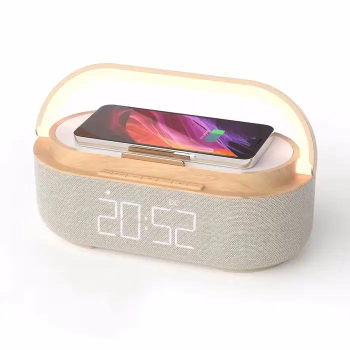 Haut-parleur Bluetooth Portable, chargement sans fil, Radio FM, réveil, boîte De son, musique, charg