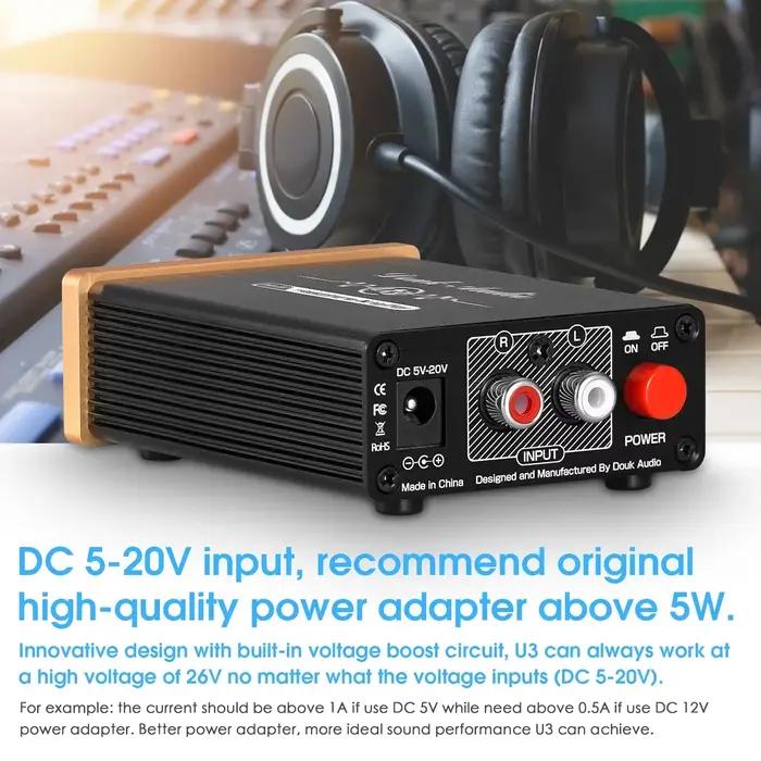 Douk Audio U3 Mini amplificateur de casque de classe A Pure HiFi amplificateur stéréo de bureau à do