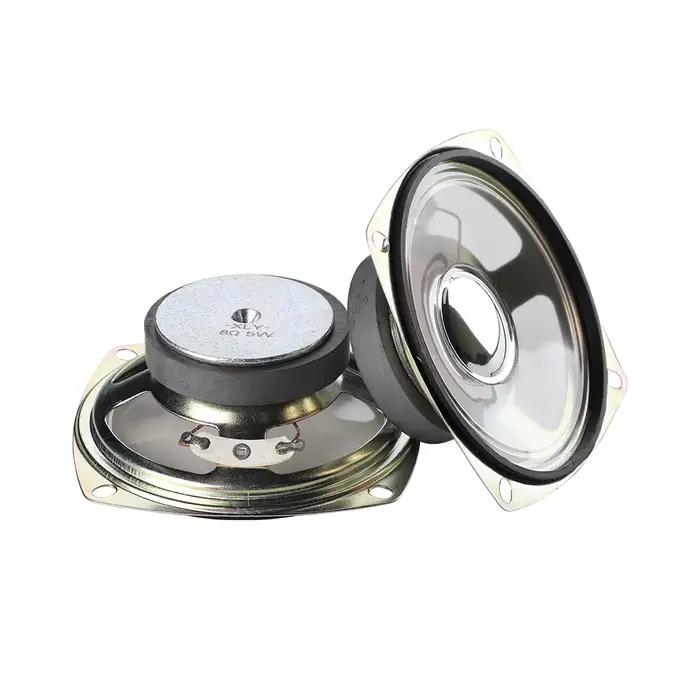 2 pièces 3 pouces 78MM 8 Ohm 5W haut-parleur carré milieu de gamme Film Transparent étanche pour la 