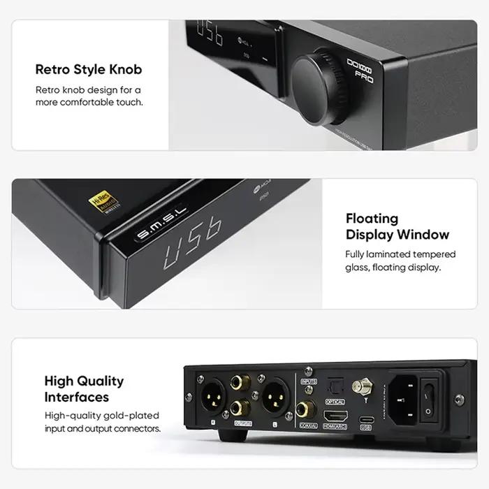 SMSL DO100 Pro, décodeur double DAC MQA haute résolution ES9039Q2M, Bluetooth 5.1 DSD512, OPA1612, H