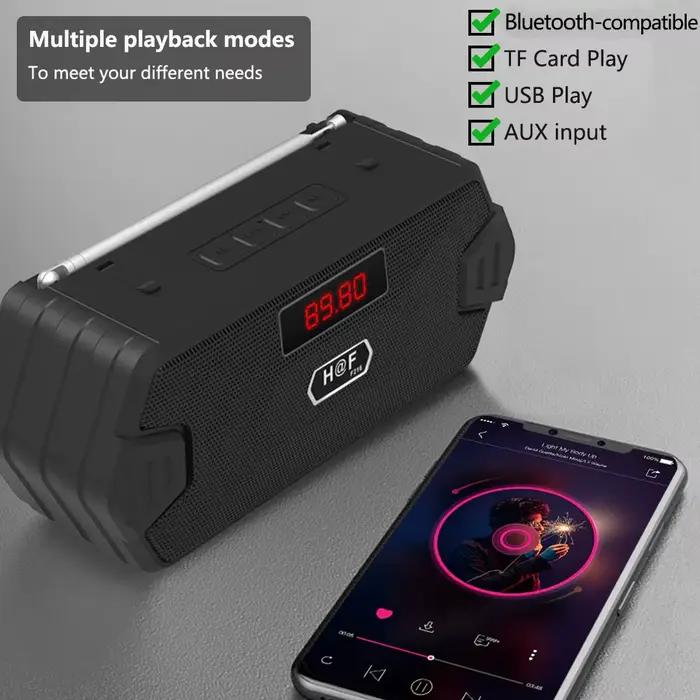 Haut-parleur sans fil Portable, compatible Bluetooth, USB d'extérieur, avec récepteur Radio FM, AUX 