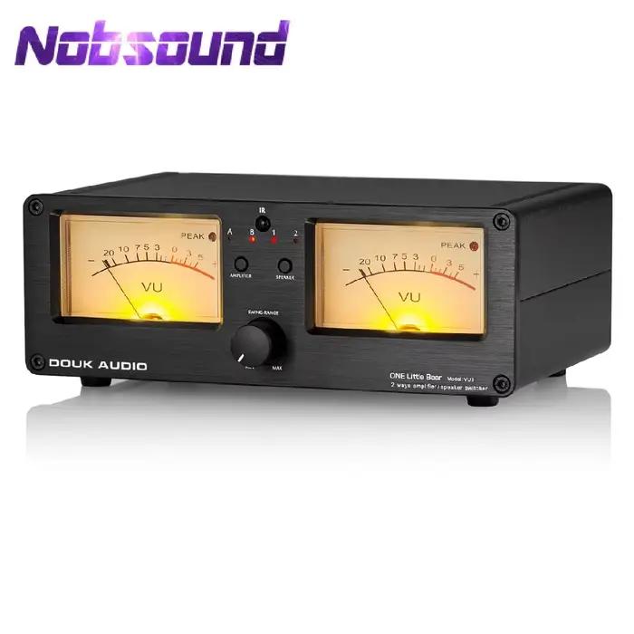 Nobsound double analogique VU mètre DB panneau d'affichage amplificateur/haut-parleur Audio commutat