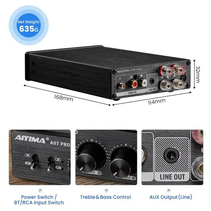 AIYIMA Audio TPA3255 amplificateur de puissance domestique Bluetooth A07 PRO A07 amplificateur 2.0 a