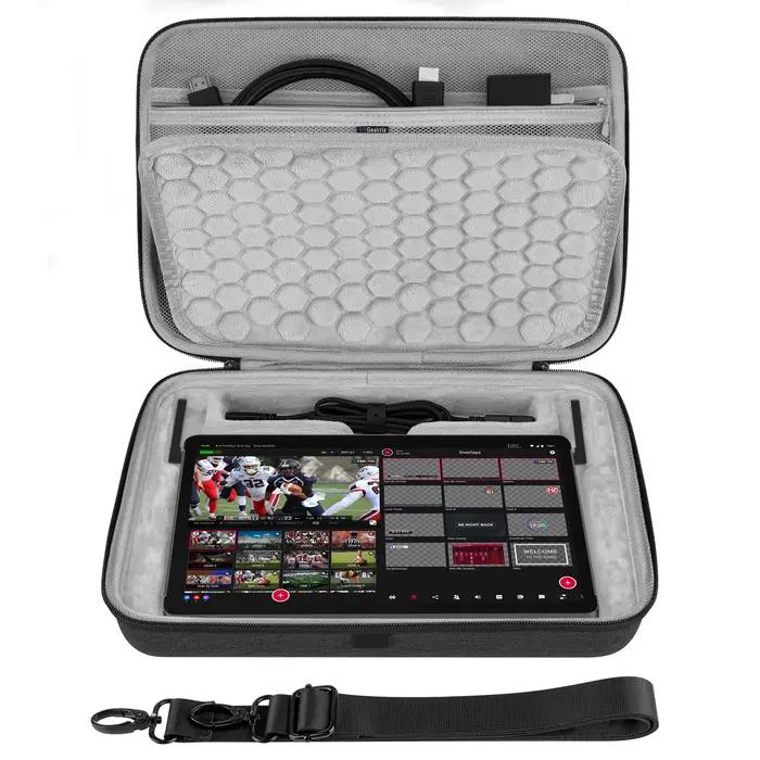 Sac de voyage portable à coque rigide en EVA compatible Geekria YoloLiv YoloBox Extreme (gris foncé)