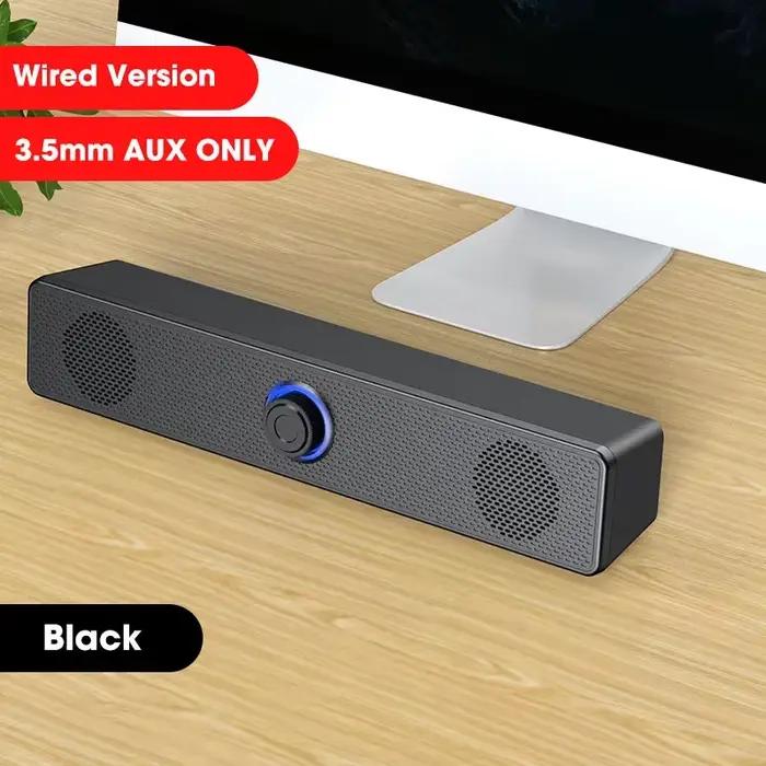 Barre de son Bluetooth 4D pour ordinateur, haut-parleur stéréo avec micro, pour Macbook, ordinateur 