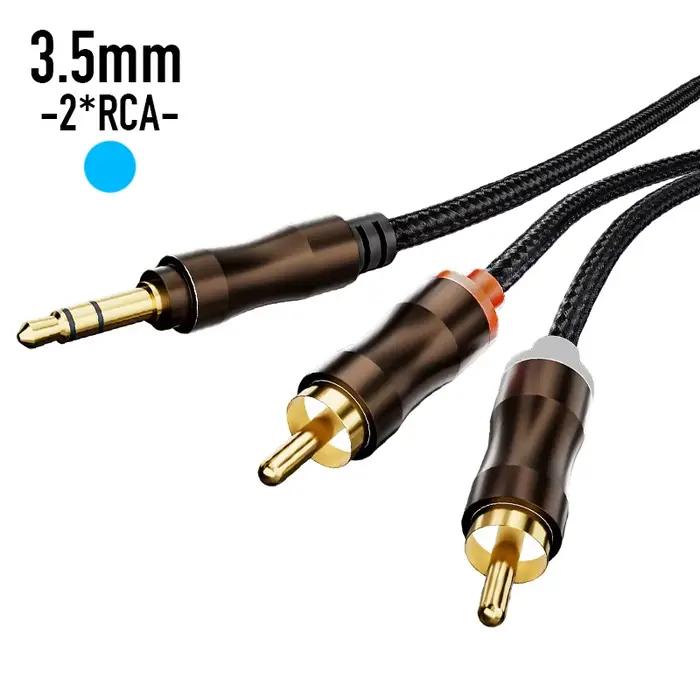 Câble audio RCA vers Jack 3,5 mm, câble répartiteur stéréo Hifi 3,5 mm vers 2RCA pour home cinéma, T