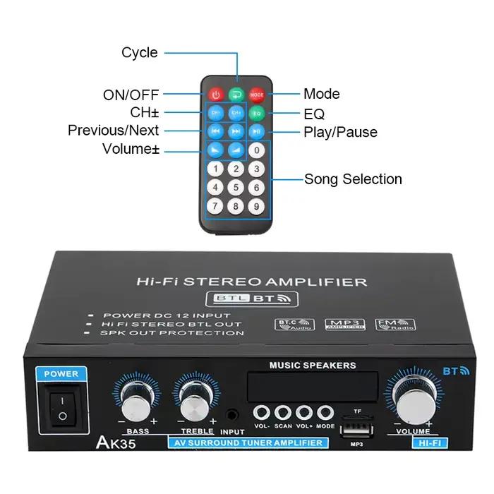 AK35 AK45 800W maison amplificateurs numériques Audio basse vidéo puissance bluetooth amplificateur 