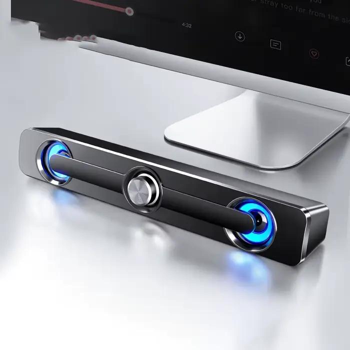 Barre de son portable avec caisson de basses, haut-parleur USB, boîte à musique, woofer filaire pour