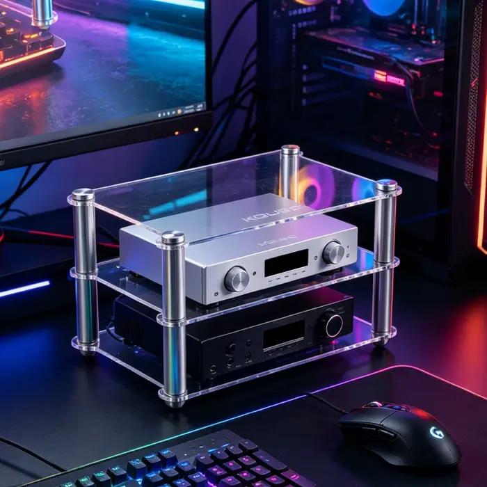 KGUSS support d'amplificateur HIFI casque amplificateur DAC support bureau colonne en aluminium mass