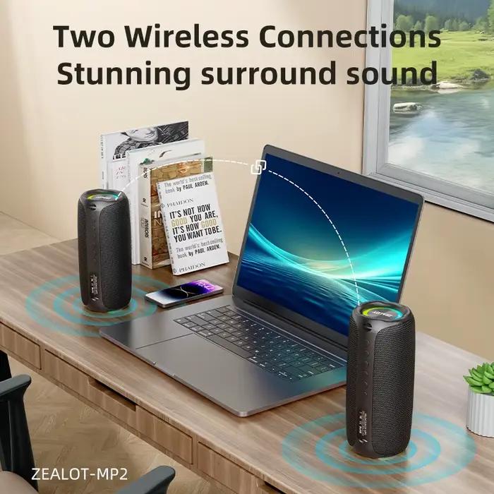 Zealot-MP2m Machine de karaoké haut-parleur Bluetooth Portable avec 1-2 microphones sans fil 10H de 