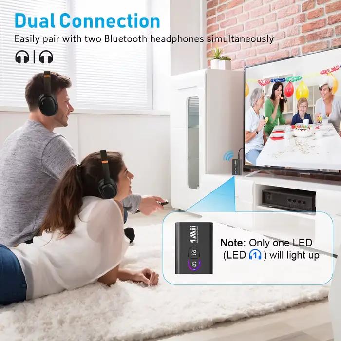 1Mii ML300 Portable Bluetooth 5.2 récepteur émetteur Audio aptX LL HD 280mAH batterie 3.5mm Aux Blue