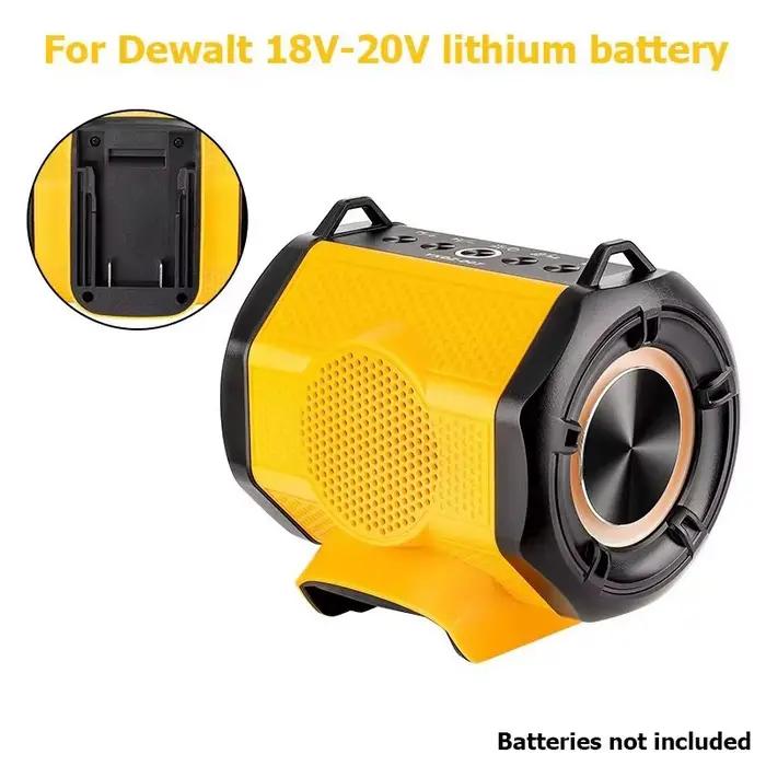 Haut-parleur Portable pour batterie Dewalt 20V, avec Port USB type-c, haut-parleur compatible Blueto