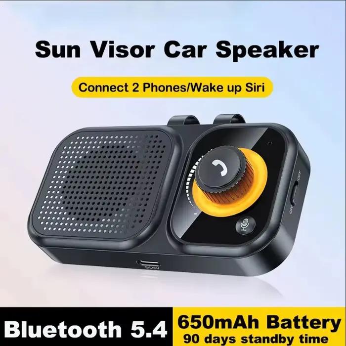 Haut-parleur Bluetooth 5.4, Kit mains libres pour voiture, Clip pare-soleil, récepteur Audio sans fi