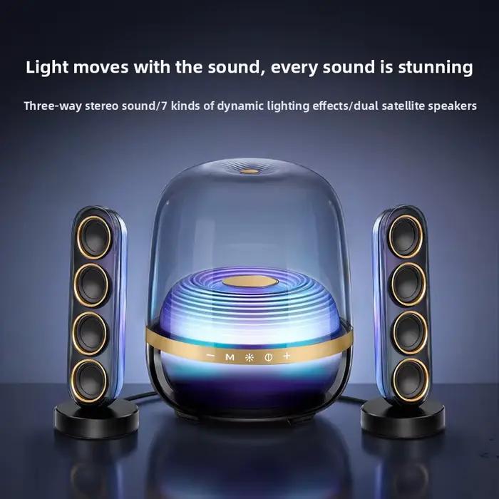 Enceinte Bluetooth portable sans fil, son cristallin, basses intelligentes, pour bureau et extérieur