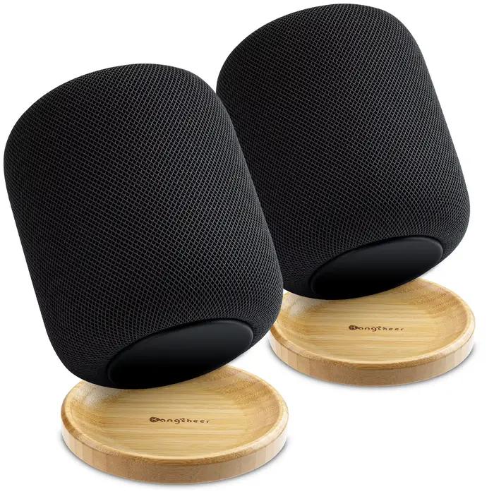 Support en bambou pour Homepod/HomePod 2 avec pieds antidérapants et résistant aux rayures, support 