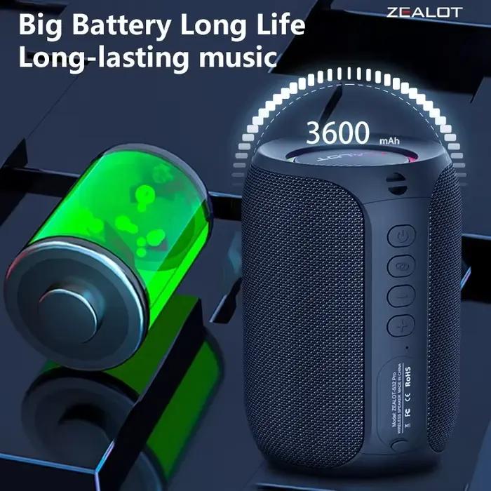 Zealot S32 pro Bluetooth sans fil extérieur Portable caisson de basses haut-parleur étanche IPX6 dou