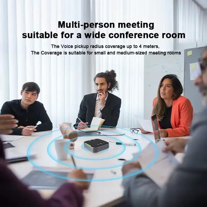 Eppfun-Haut-parleur Bluetooth avec micro, microphone de conférence à couverture vocale à 360 °, amél