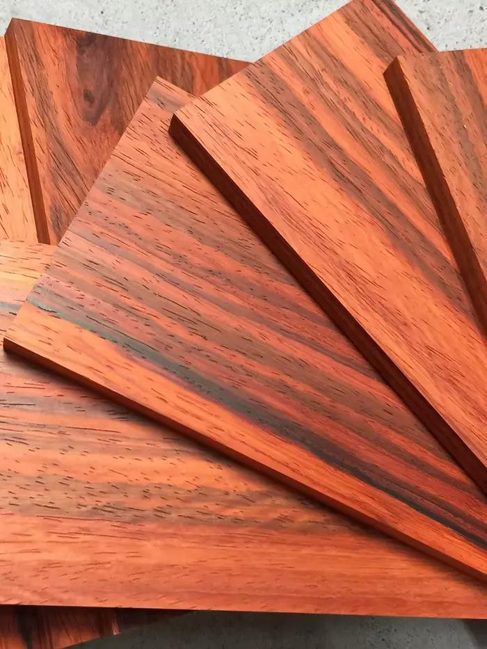 HQ T2 bricolage 0.6-1CM boîte de son mince matériel bois de palissandre africain bûche de bois Rare 