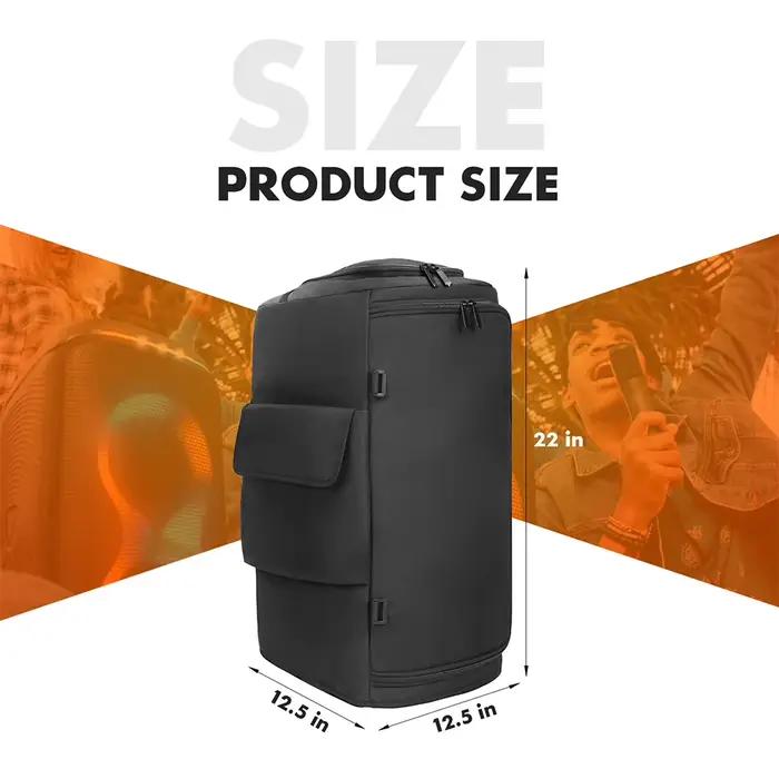 Housse de protection en cuir rembourrée pour JBL Partybox 110 et JBL Partybox Club 120 avec rangement double face et poches pour accessoires occasions spéciales