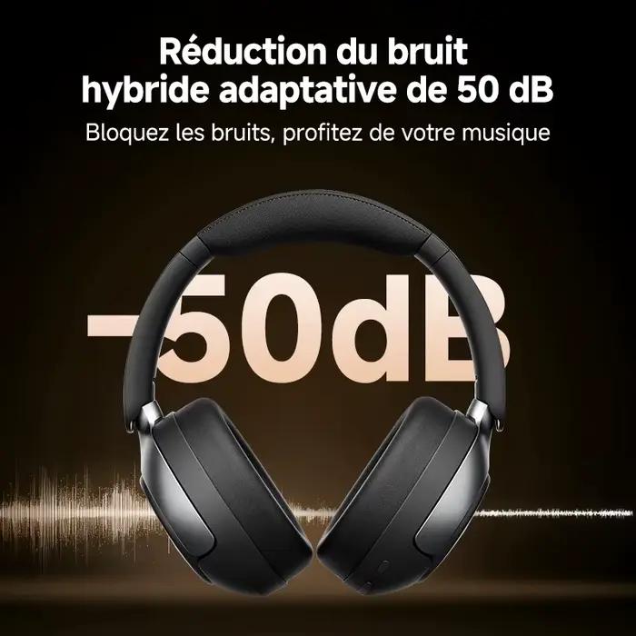 Ecouteurs sans fil QCY H3 Pro ANC avec suppression de bruit 50dB pour musique haute résolution et activités sportives